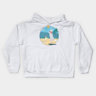 cat love volleyball Kids Hoodie